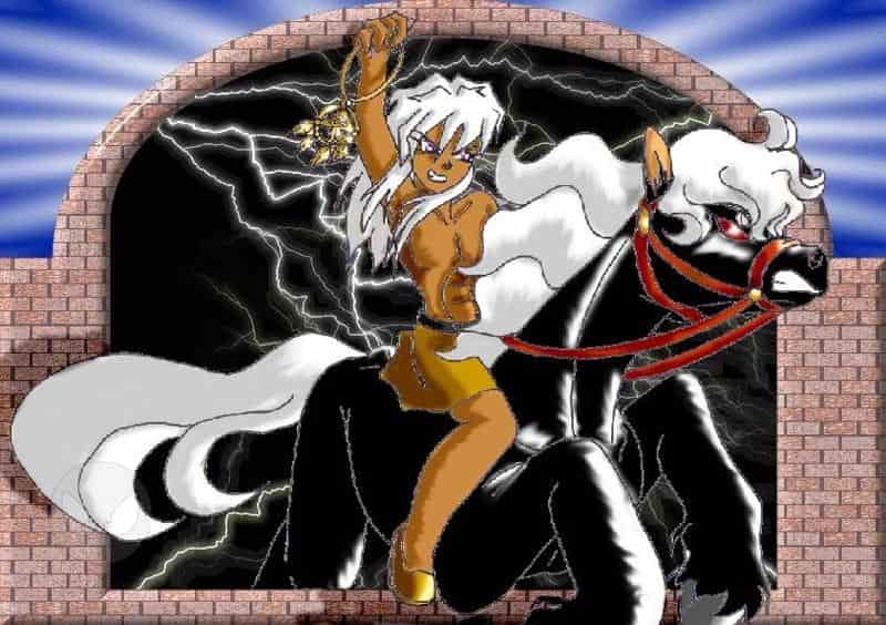 Baku auf schwarzem Pferd^^°