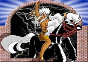 Baku auf schwarzem Pferd^^°