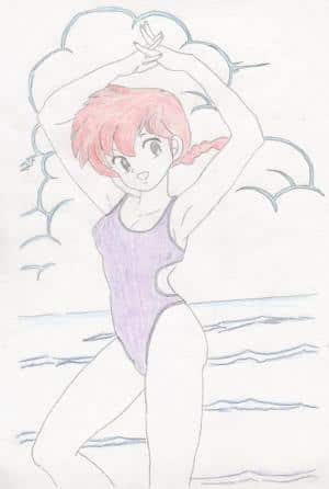 Ranma am Strand