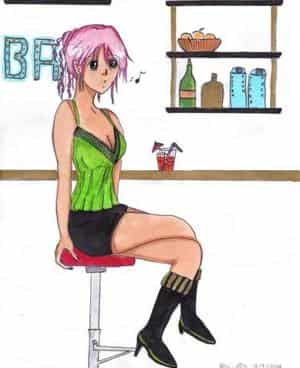 Aki in a Bar