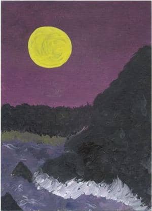 Brandung bei Vollmond