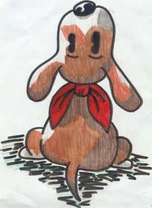 Bello mit Buntstiften