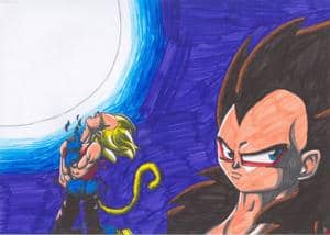 Vegeta als einfacher und als 4facher Ssj