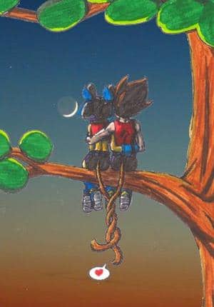 Siona und Vegeta auf einem Baum