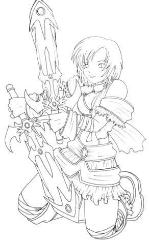 Frau mit 2 Schwertern Ols xD