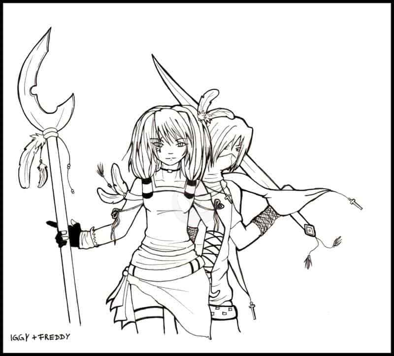 Iggy & Freddy XD Outlines