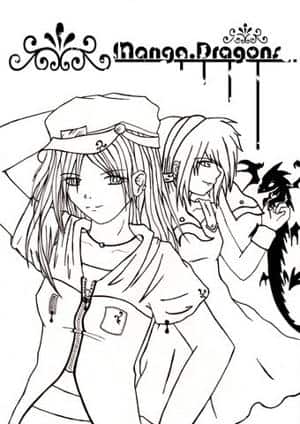 Manga Dragons Outlines