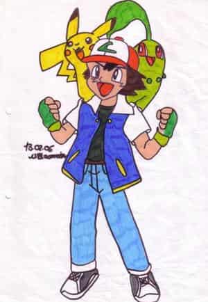 Ash-Pikachu und Endivie