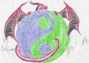 Drache &Yin yang