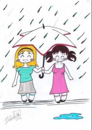 Happy in the rain! ^^