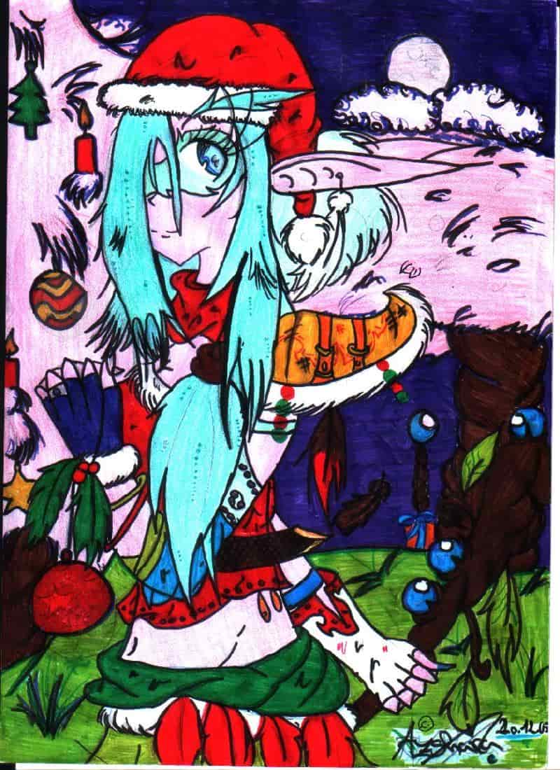 World of WarCraft Nachtelfe wünscht allen frohe weihnachten was eigentlich schon vorbei is >.<