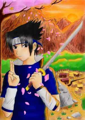 Sasuke bei Sonnenuntergang