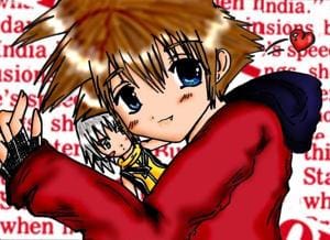 Sora schwebt auf rosa Wölkchen XDD