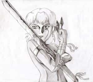 Mädchen mit schwert