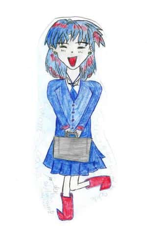 Satomi Sugawa in Schuluniform