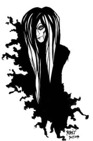 Vampir in schwarz-weiß