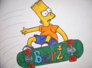 Bart mit Skateboard