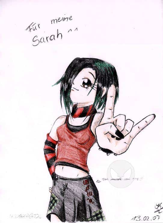 punk mädl mit farbe