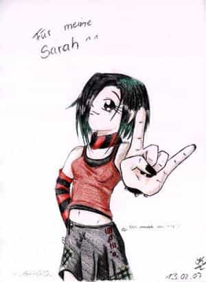 punk mädl mit farbe