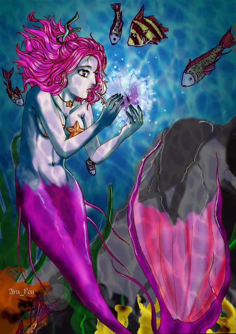 Die Nixe und der verirrte Schmetterling