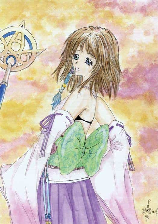yuna (zweiter versuch) mit aquarell