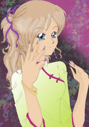 Girl in kimono-colo 2