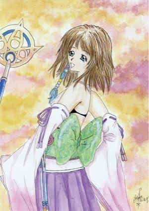 yuna (zweiter versuch) mit aquarell