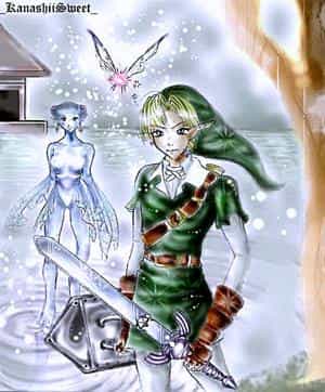 Zelda,Link in the Watertemple