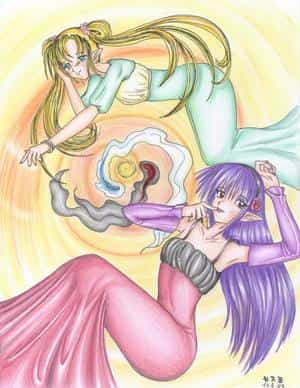 Zwei Ying und Yang mäßige Mädels ^^