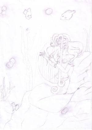 Zauberhafte spielende Nixe