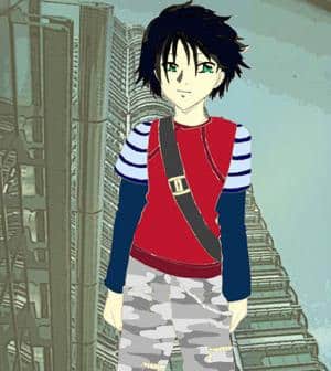 ein junge in der großstadt..