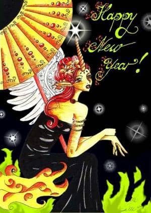 Feuerpegasus mit Horn als Frau teil 2