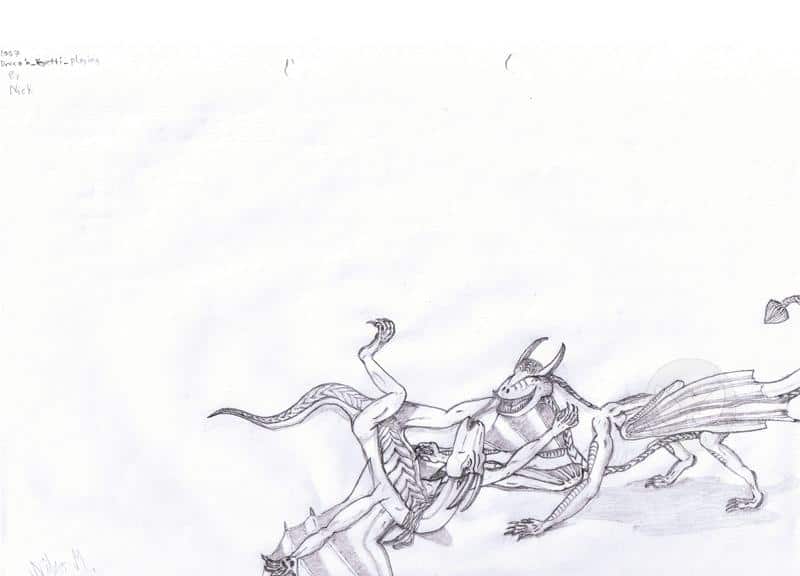 Zwei drachen spielen (Draco und Vegetti)