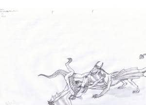 Zwei drachen spielen (Draco und Vegetti)