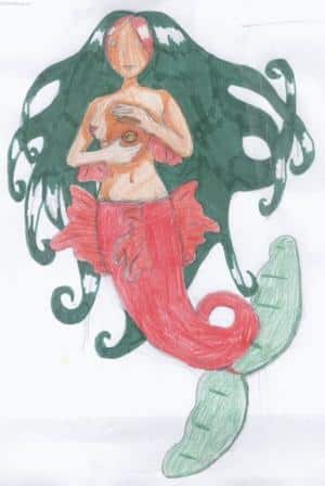 Meerjungfrau mit Wundakugel