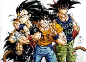 Radditz, Goku und Bardock