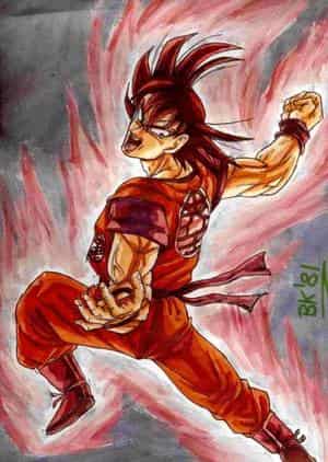 Goku mit einem Kaioh-Ken-Angriff