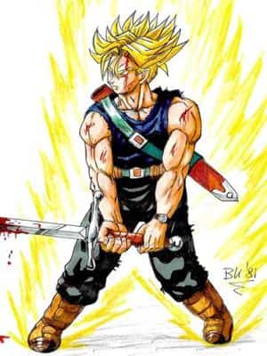 Trunks mit seinem Schwert
