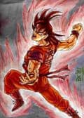 Goku mit einem Kaioh-Ken-Angriff
