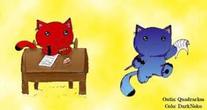 2 süße kleine schulkätzchen