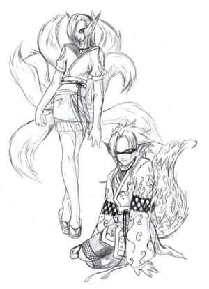 Skizzeninvasion #3: Kyubi/Shukaku Kimono