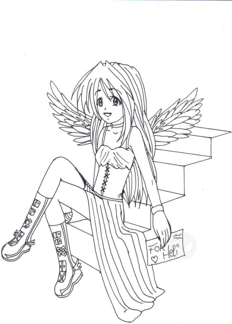 Engel auf Treppen for Heli