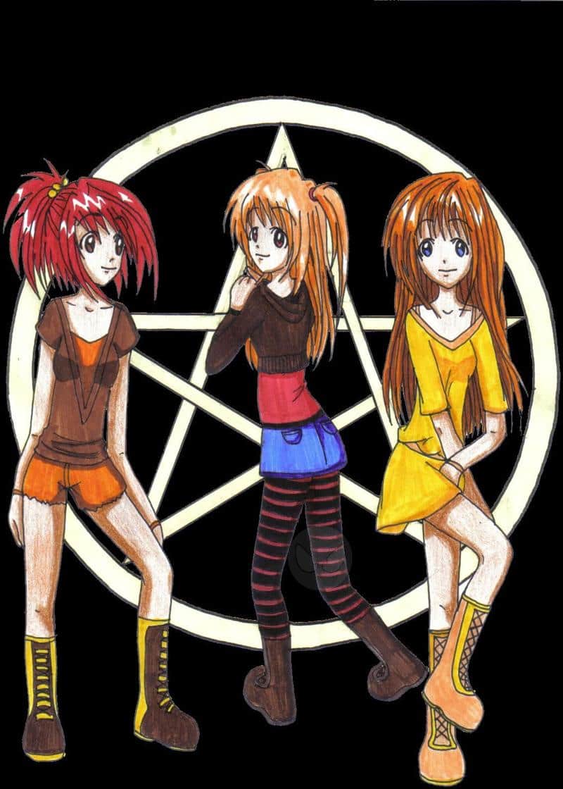 3 Mädels in buntstiftcolo