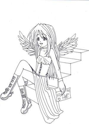 Engel auf Treppen for Heli