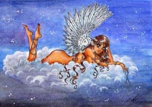 Angel with dark eyes