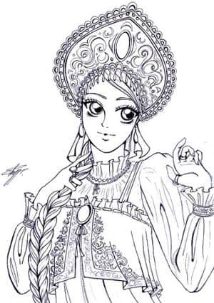 Mädchen in russischer Tracht