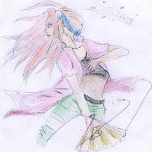 Sakura mit Fächer(2)