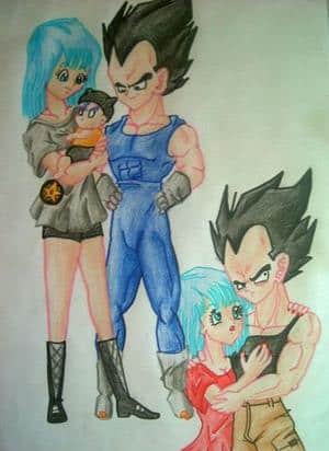Vegeta, Bulma und Trunks