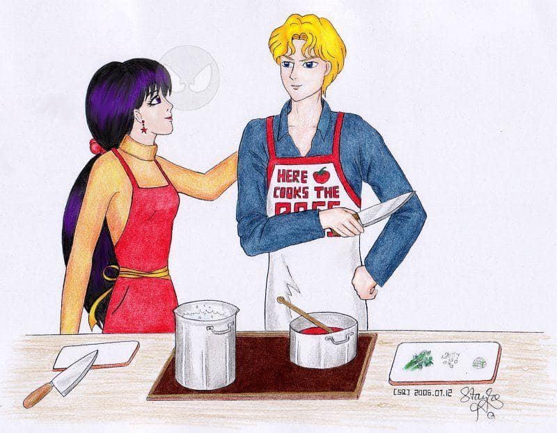 Jadeite + Rei beim Kochen (aus: Tears of Crystal, Ch.23)