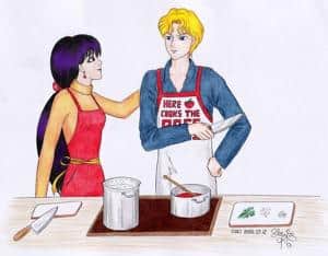 Jadeite + Rei beim Kochen (aus: Tears of Crystal, Ch.23)